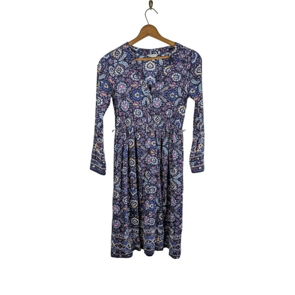 Lucky Brand Dress Women's Size Small Petite Midi Floral Cottagecore Boho Prairie